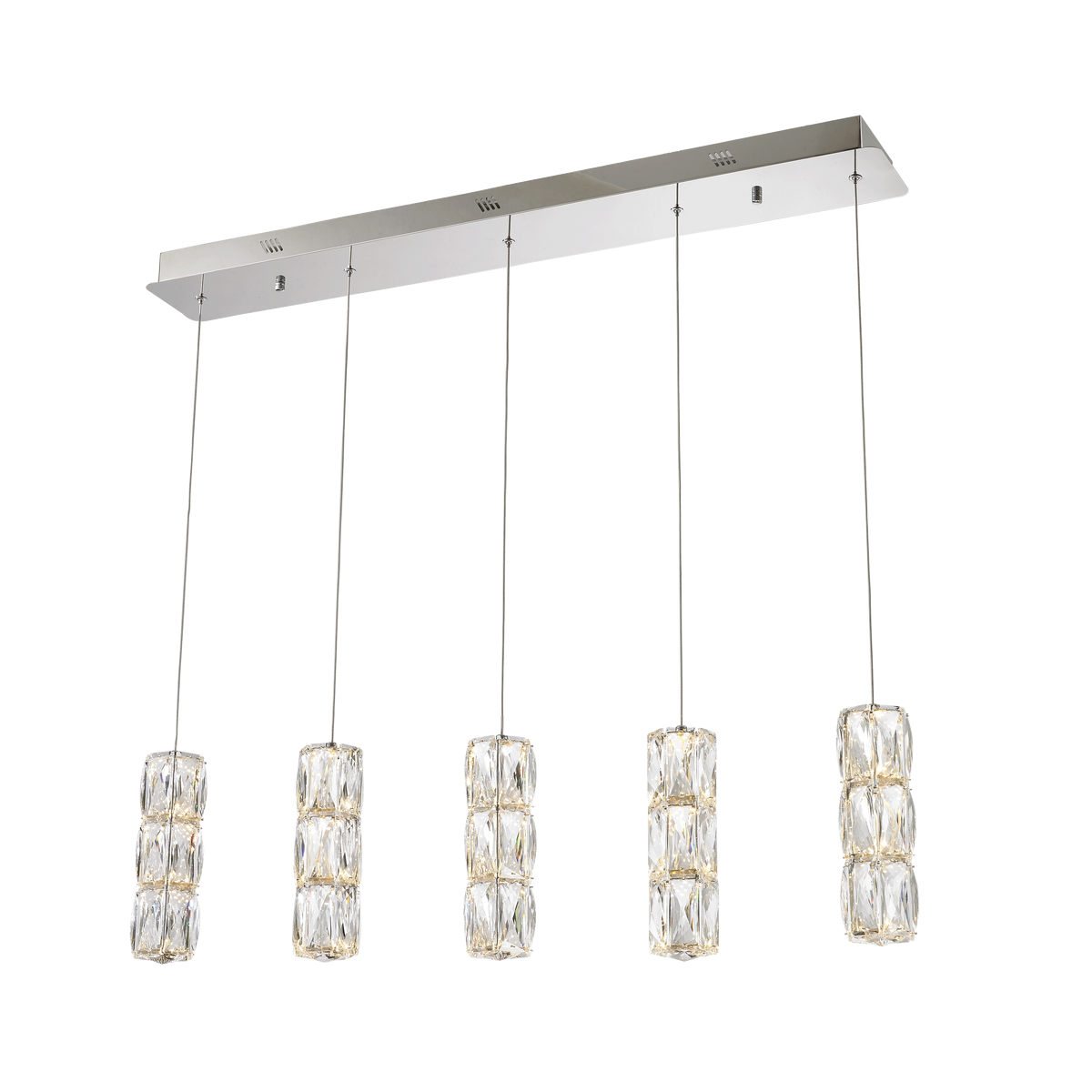 LED light Chrome Pendant Clear Elegant Cut Crystal by Elegant Lighting
