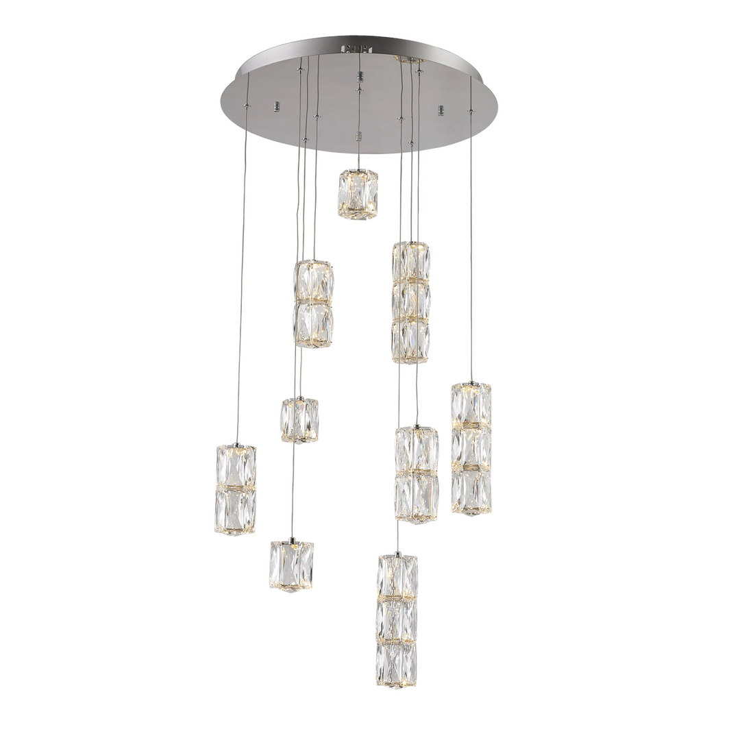 LED light Chrome Pendant Clear Elegant Cut Crystal by Elegant Lighting