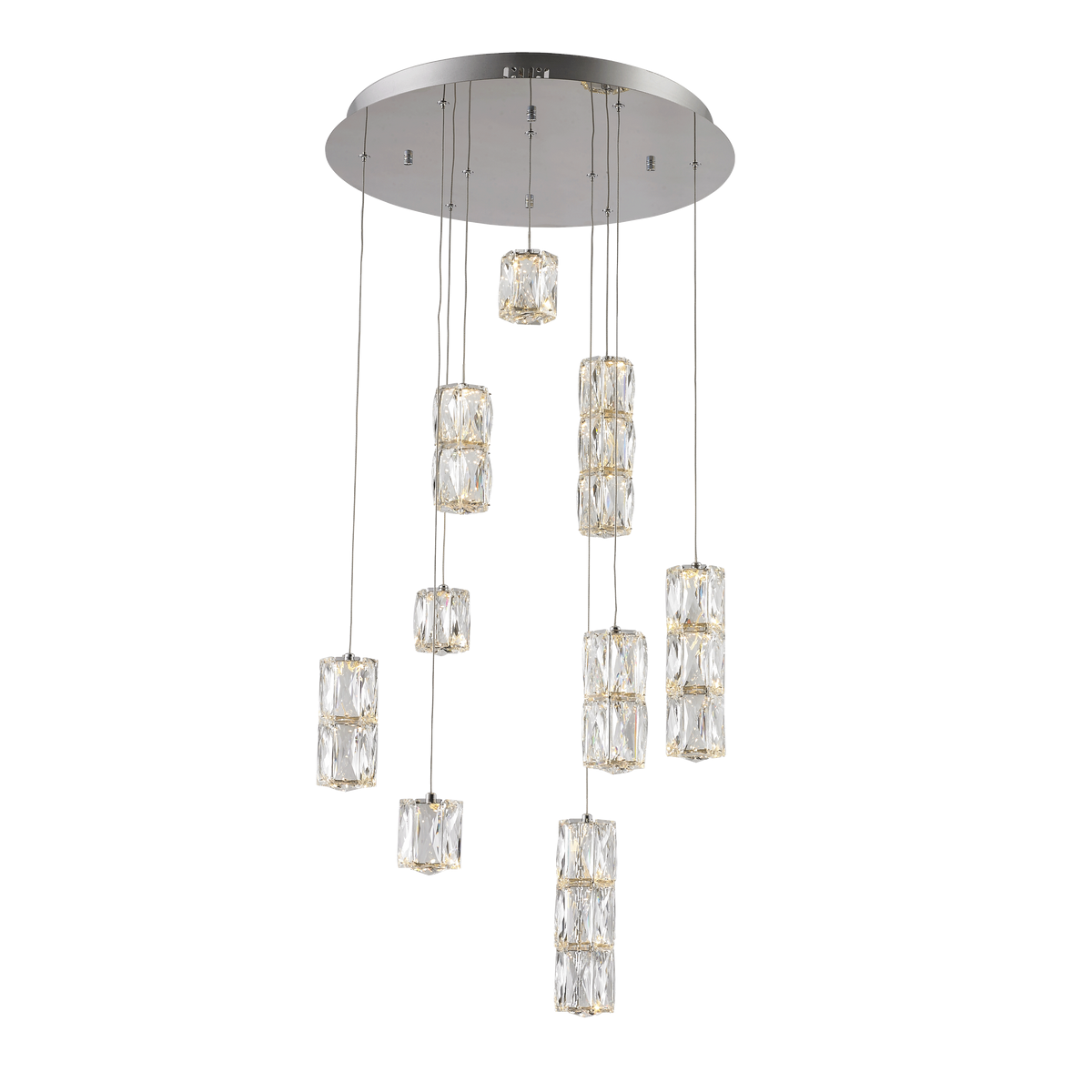 LED light Chrome Pendant Clear Elegant Cut Crystal by Elegant Lighting