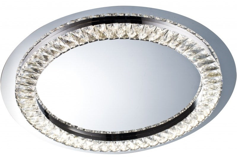 Clear Crysal Stainless Steal Flushmount With Remote Control by Bethel