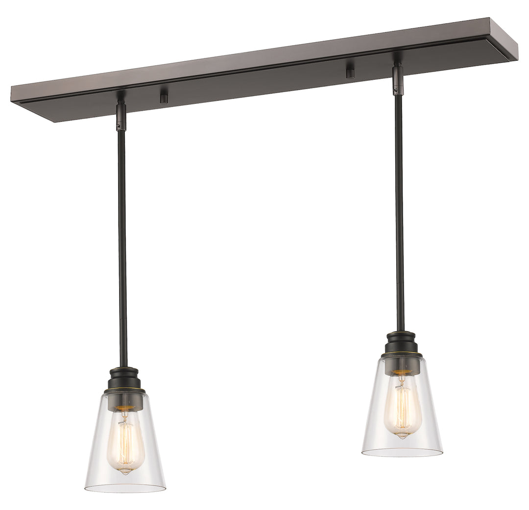 Bronze  Single Light 30in Wide Multi Light Pendant with Clear Glass Shade by Z-Lite
