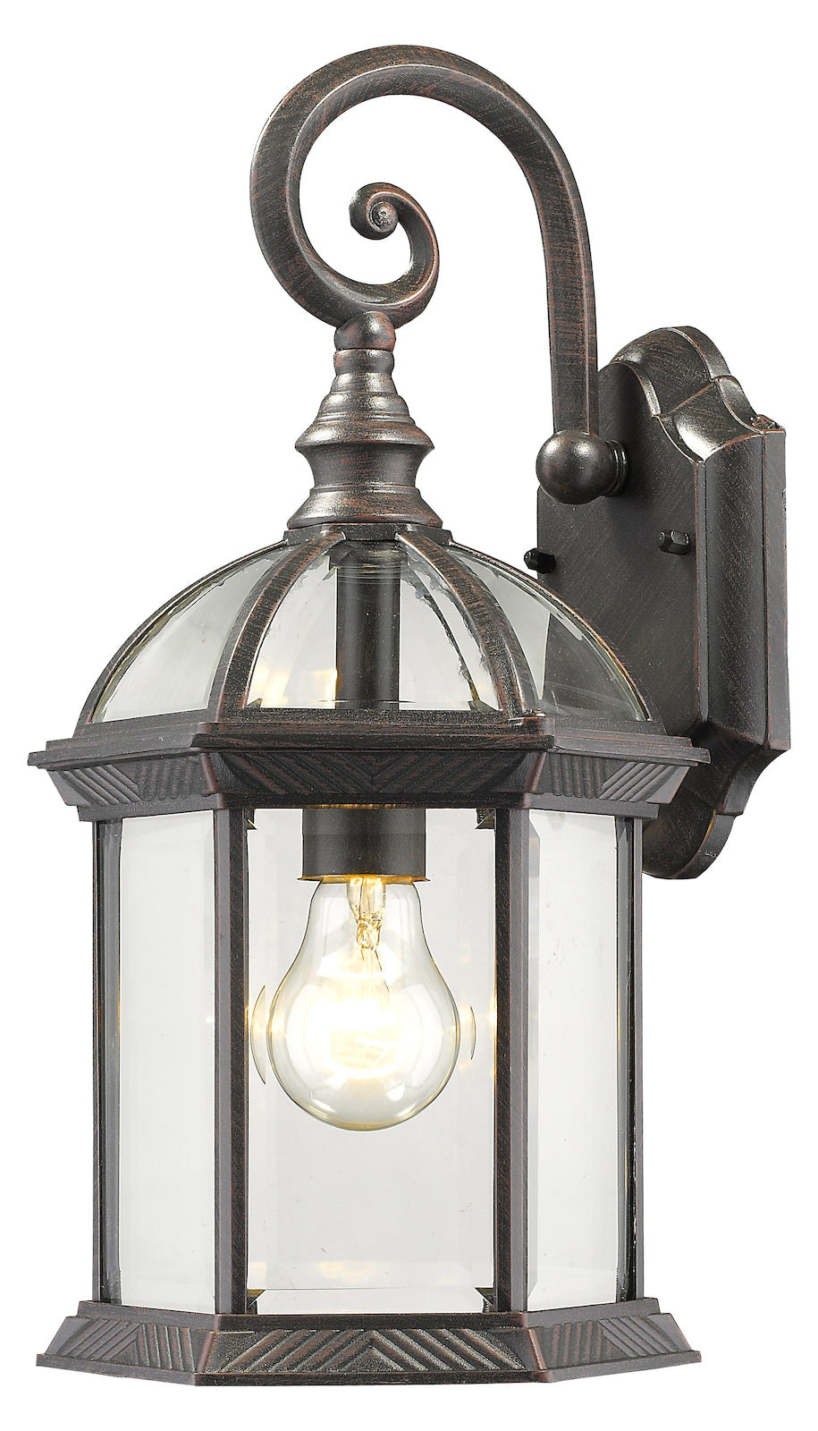 Single Light 15-3/4in Tall Outdoor Wall Sconce with Clear Beveled Glass Panels by Z-Lite