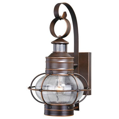 Chatham Motion Sensor Dusk to Dawn Outdoor Wall Light Burnished Bronze by Vaxcel International