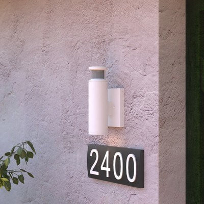 LED Motion Sensor Dusk to Dawn Outdoor Wall Light Textured White
