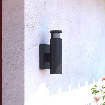LED Motion Sensor Dusk to Dawn Outdoor Wall Light Textured Black