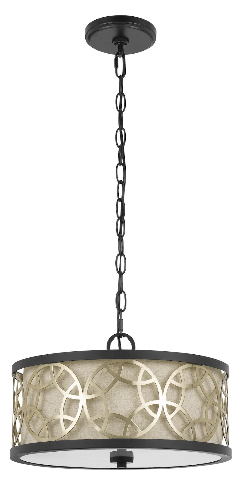60W X 2  2 Light Metal 2 In 1 Semi-Flush / Pendant Chandelier by CAL Lighting