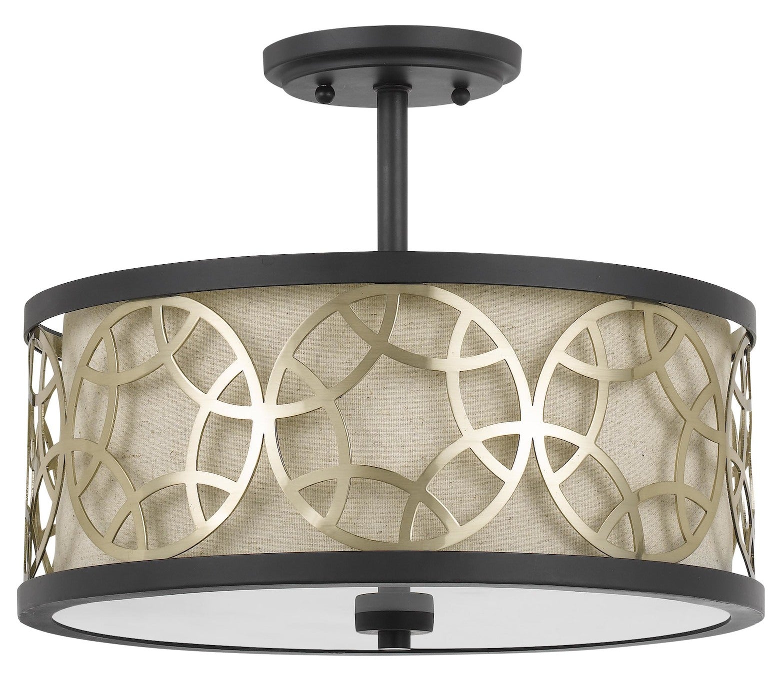 60W X 2  2 Light Metal 2 In 1 Semi-Flush / Pendant Chandelier