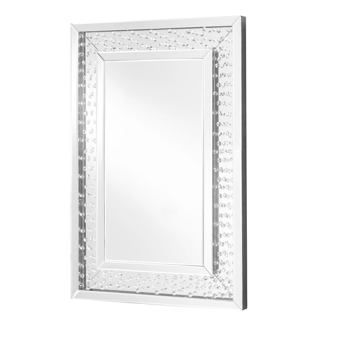 35.5 In. Contemporary Crystal Rectangle Mirror In Clear by Elegant Decor