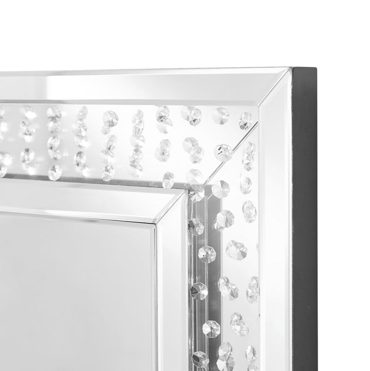 35.5 In. Contemporary Crystal Rectangle Mirror In Clear