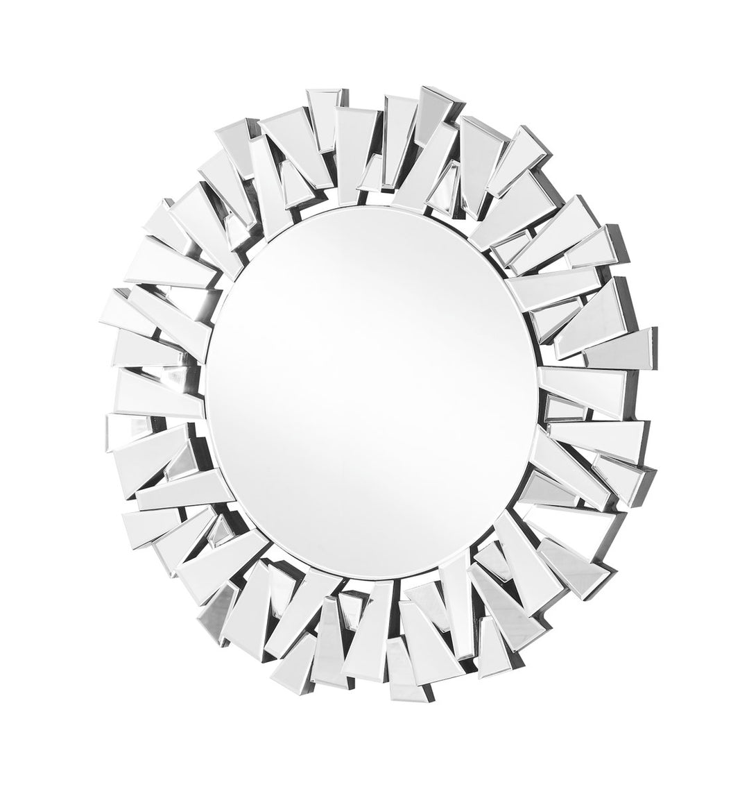 39.5 In. Contemporary Round Mirror In Clear by Elegant Decor