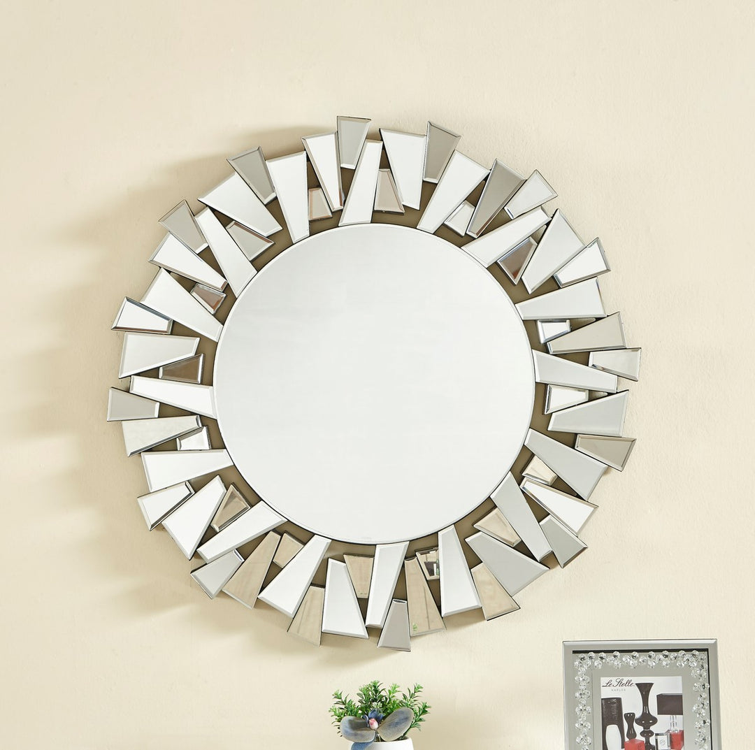 39.5 In. Contemporary Round Mirror In Clear