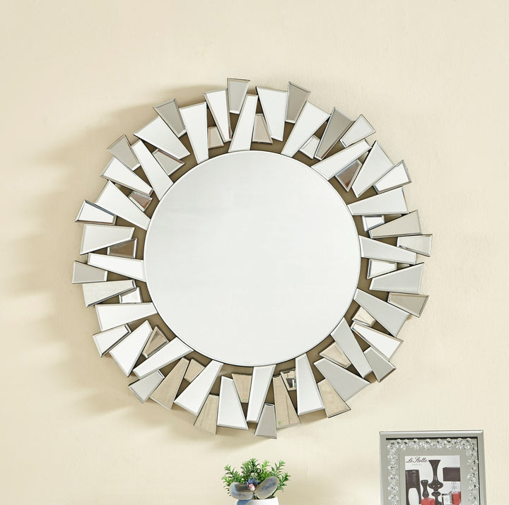 39.5 In. Contemporary Round Mirror In Clear