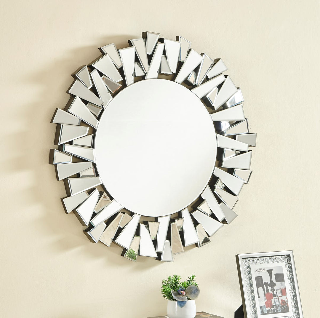39.5 In. Contemporary Round Mirror In Clear