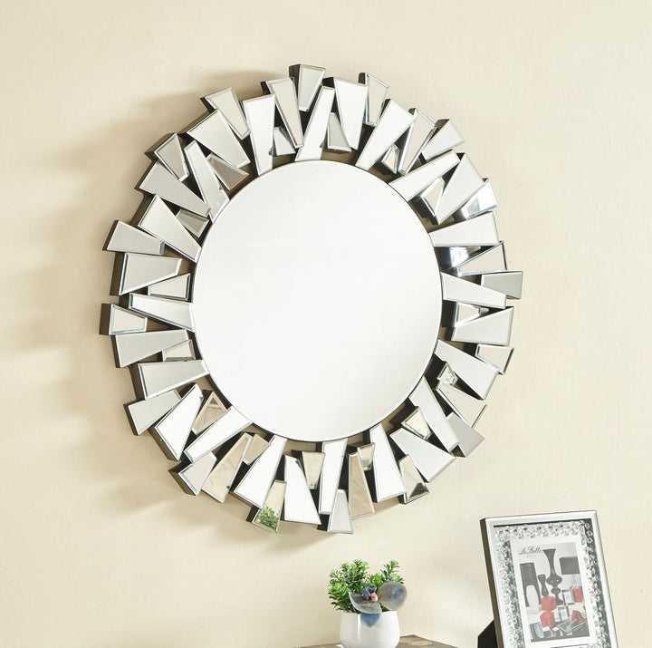 39.5 In. Contemporary Round Mirror In Clear