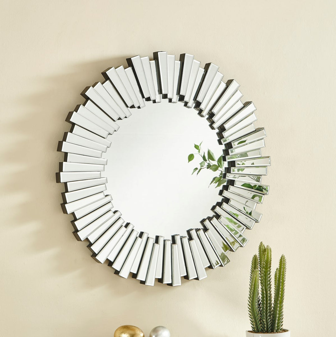 39.5 In. Contemporary Round Mirror In Clear