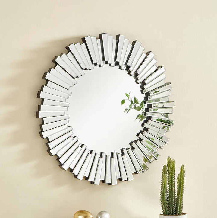 39.5 In. Contemporary Round Mirror In Clear