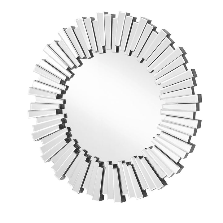 31 In. Contemporary Round Mirror In Clear by Elegant Decor