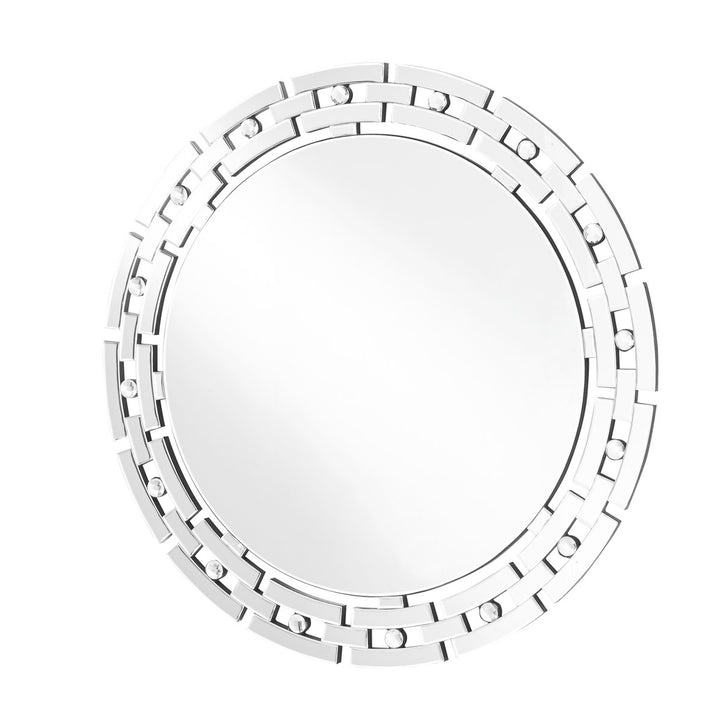36 In. Contemporary Round Mirror In Clear by Elegant Decor