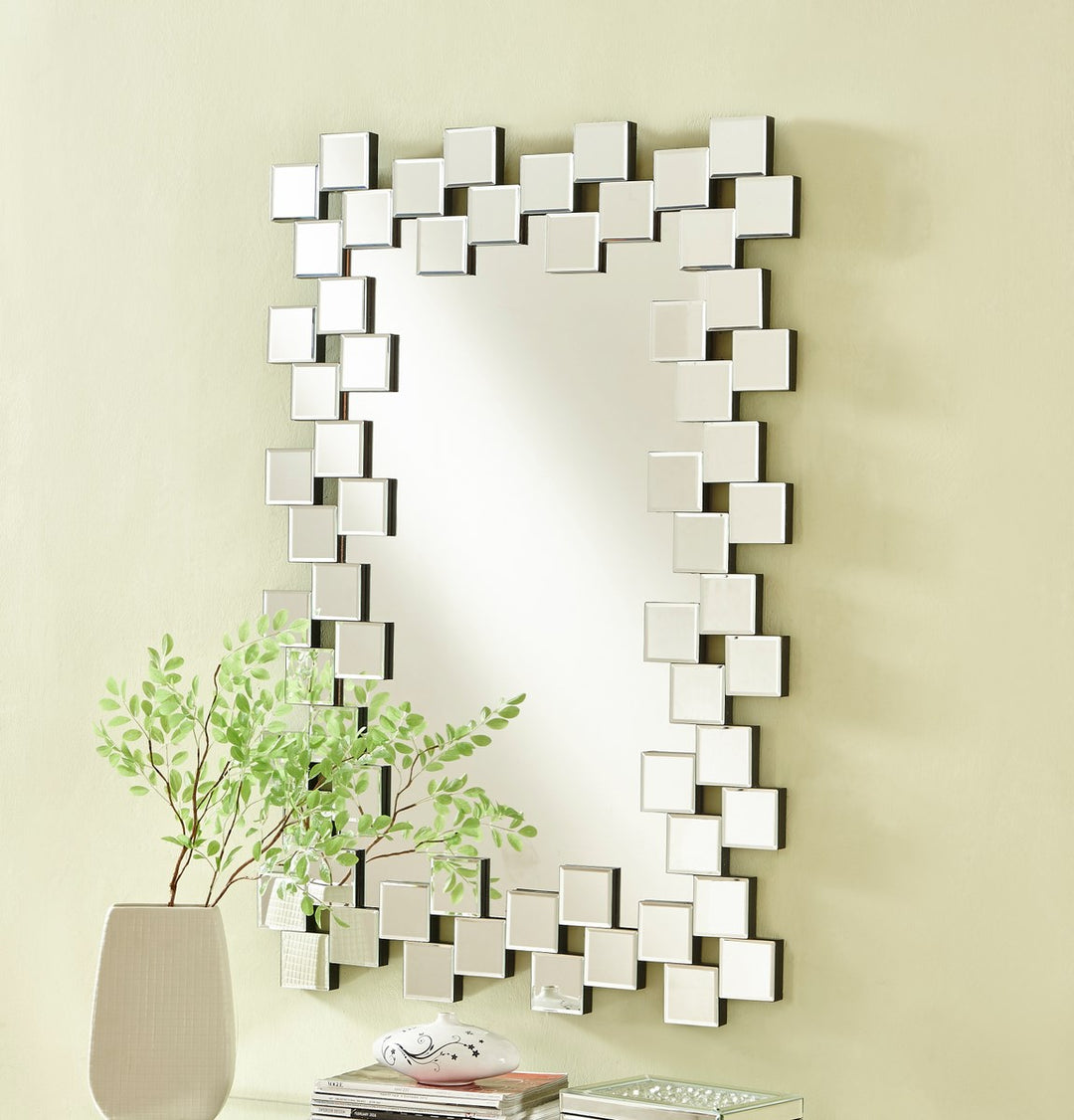 47 In. Contemporary Rectangle Mirror In Clear