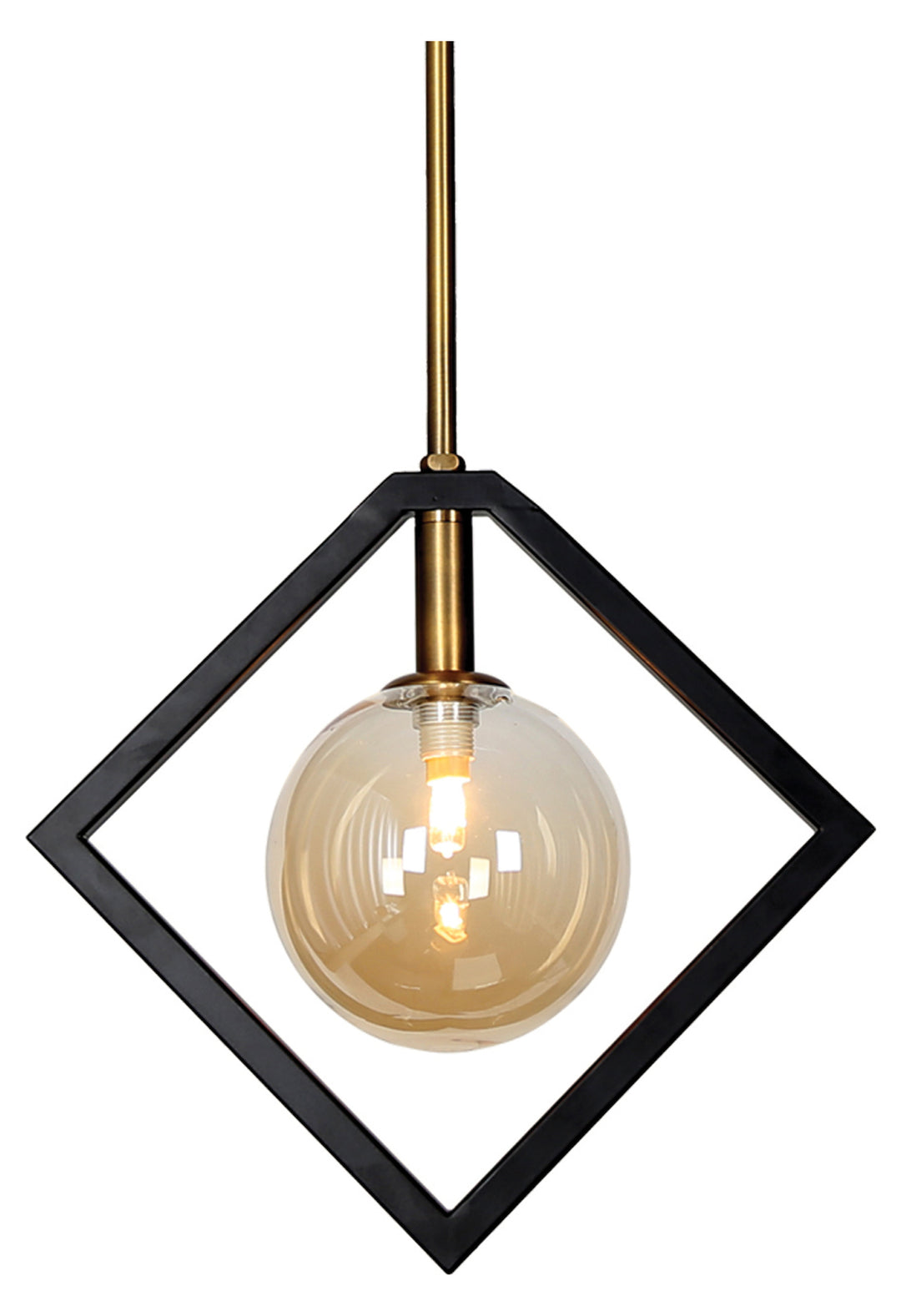 1Lt Pendant Matte Black & Vintage Bronze Finish by Dainolite