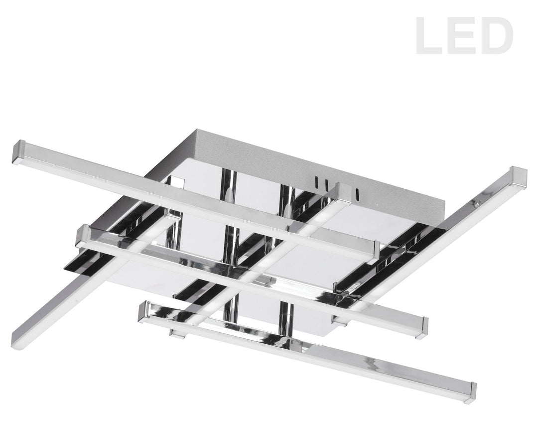 6Lt Led Flush Mount Polished Chrome by Dainolite