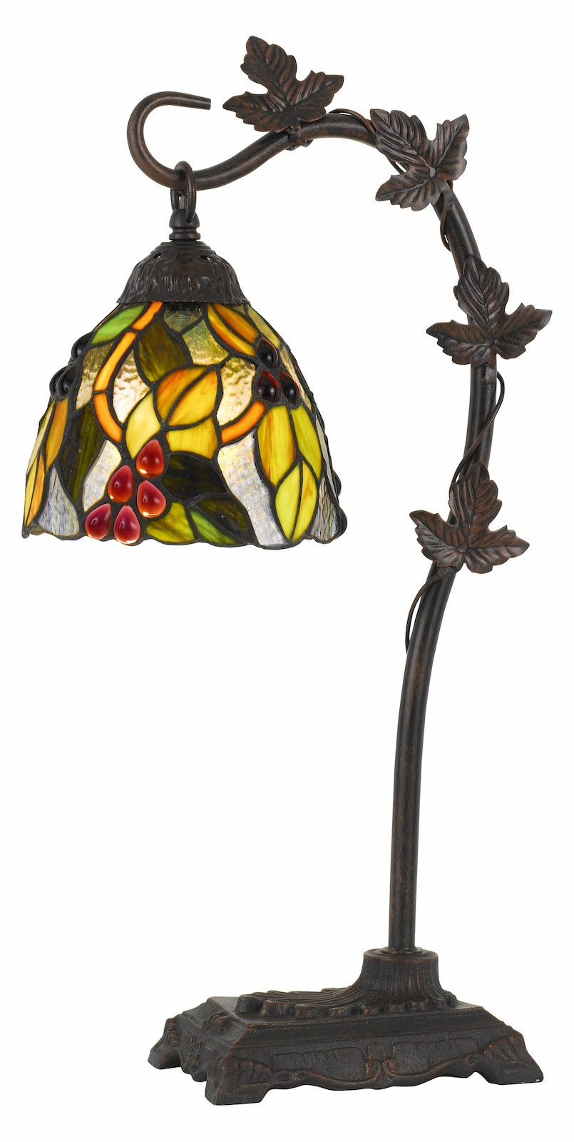 60W  Down Bridge Tiffany Metal Table Lamp by CAL Lighting