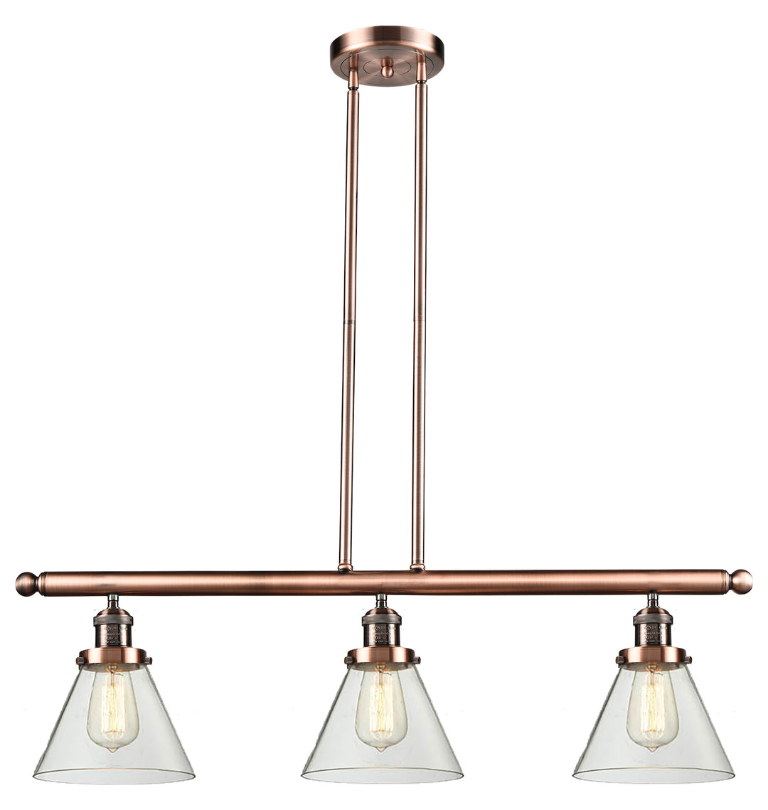 Glass 3 Light Island Adjustable Stem Chandelier by Innovations Lighting
