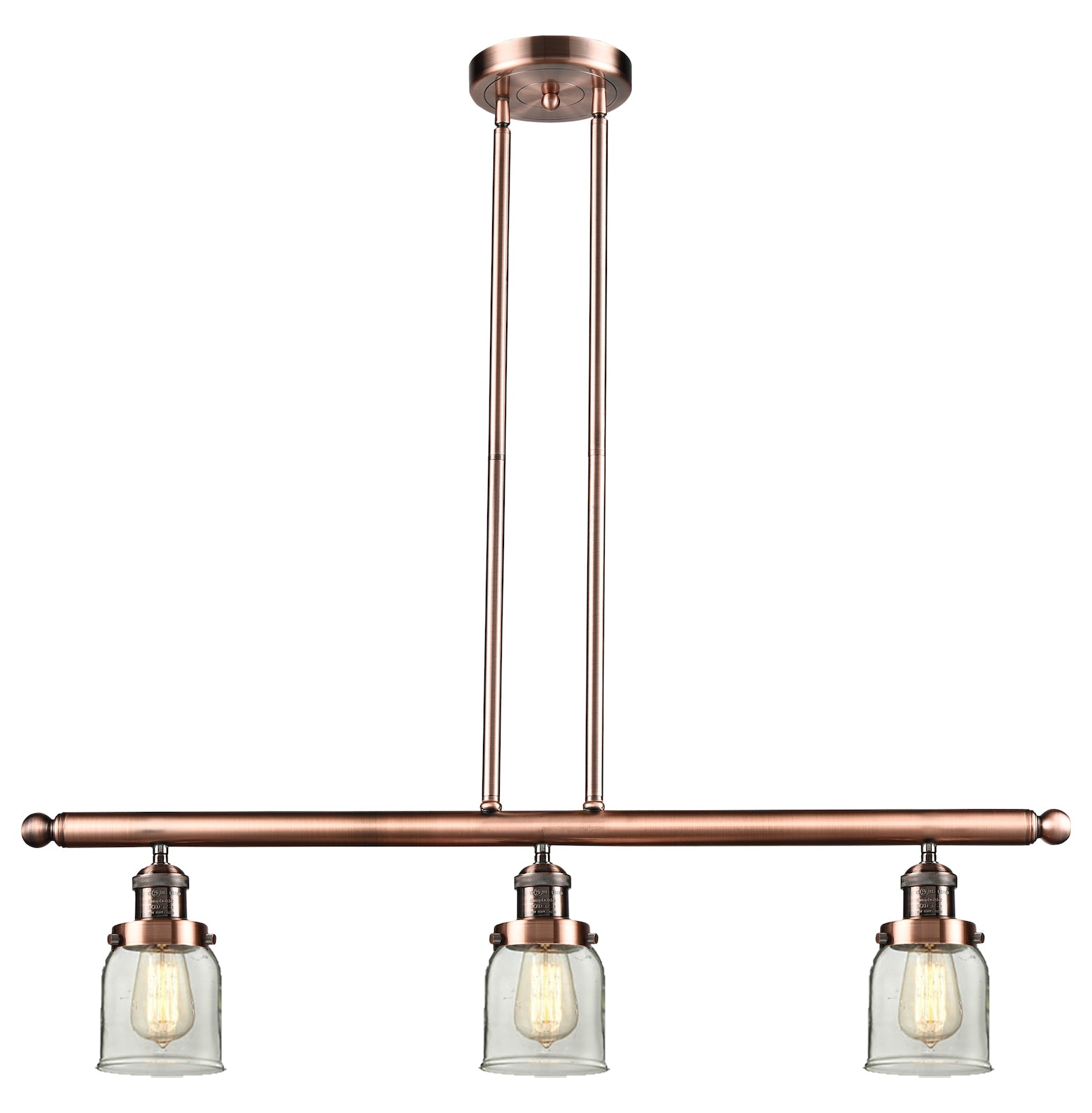 Glass 3 Light Island Adjustable Stem Chandelier by Innovations Lighting