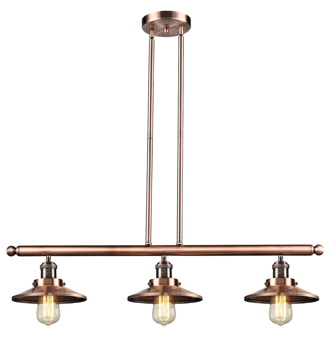 Metal Shade 3 Light Island Adjustable Stem Chandelier by Innovations Lighting