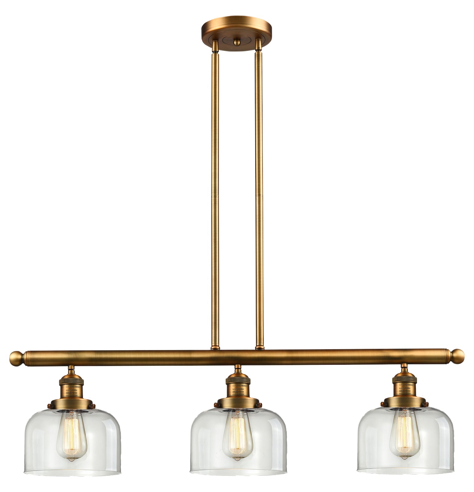Glass 3 Light Island Adjustable Stem Chandelier by Innovations Lighting