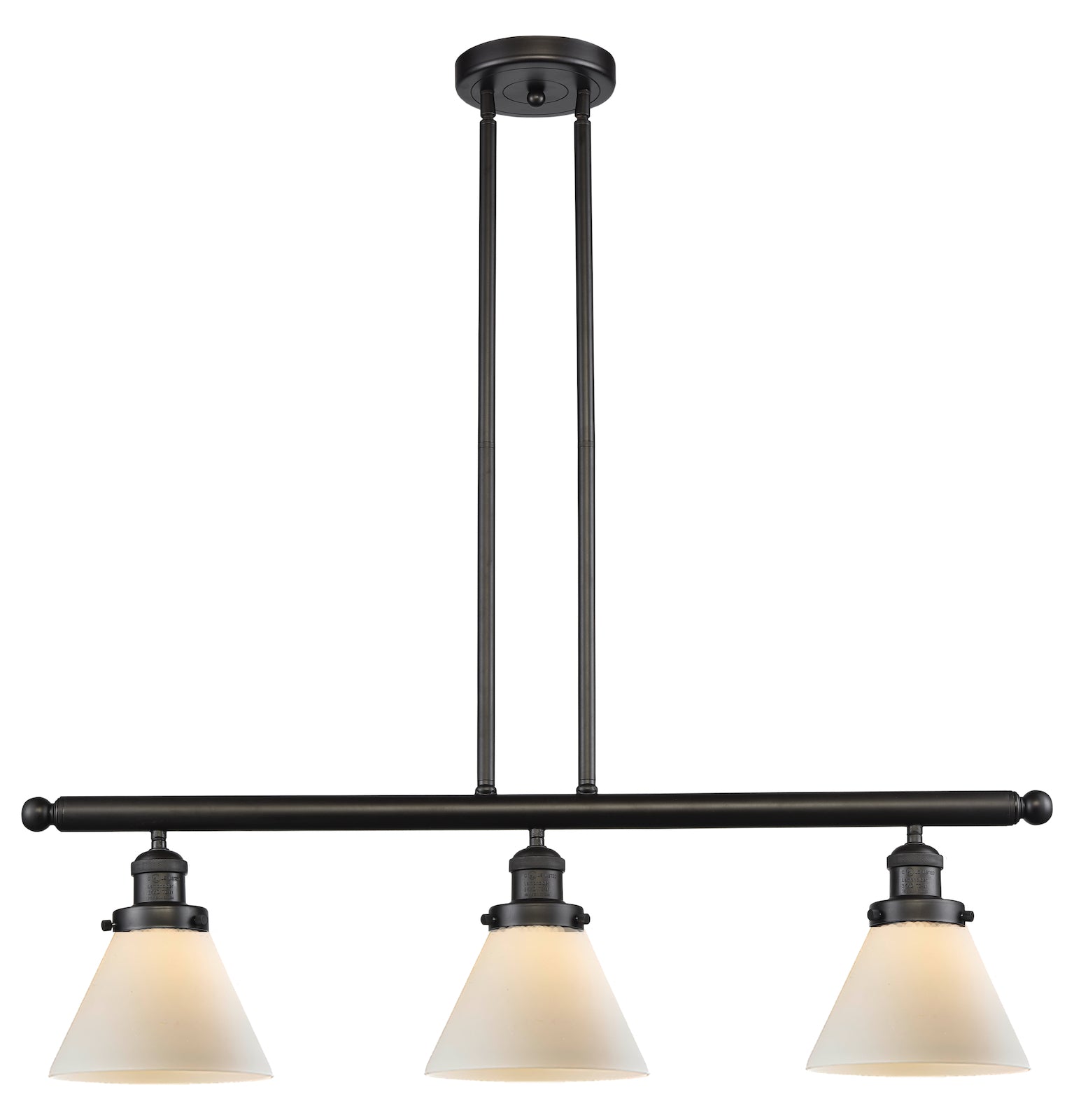 Glass 3 Light Island Adjustable Stem Chandelier by Innovations Lighting