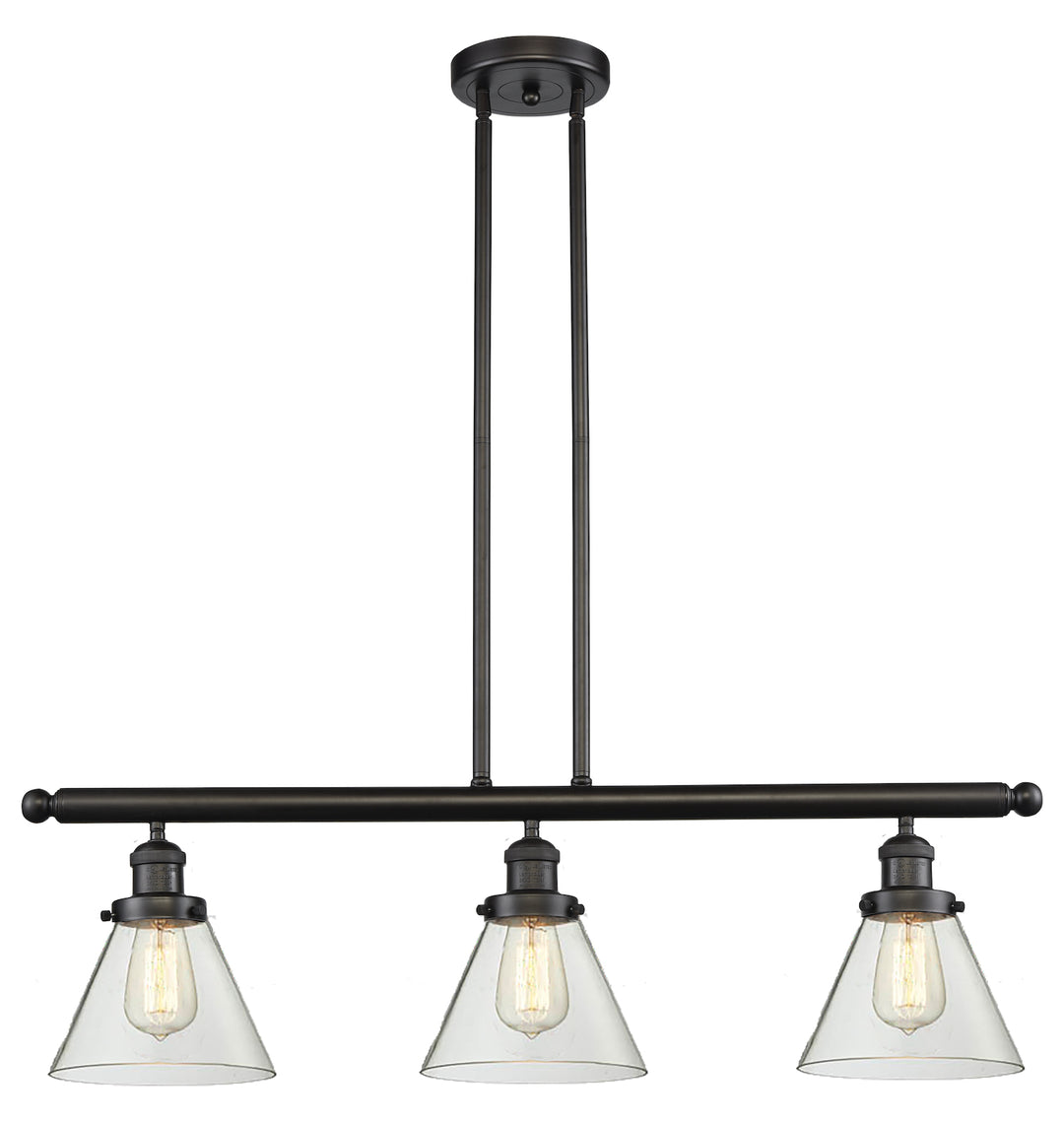 Glass 3 Light Island Adjustable Stem Chandelier by Innovations Lighting