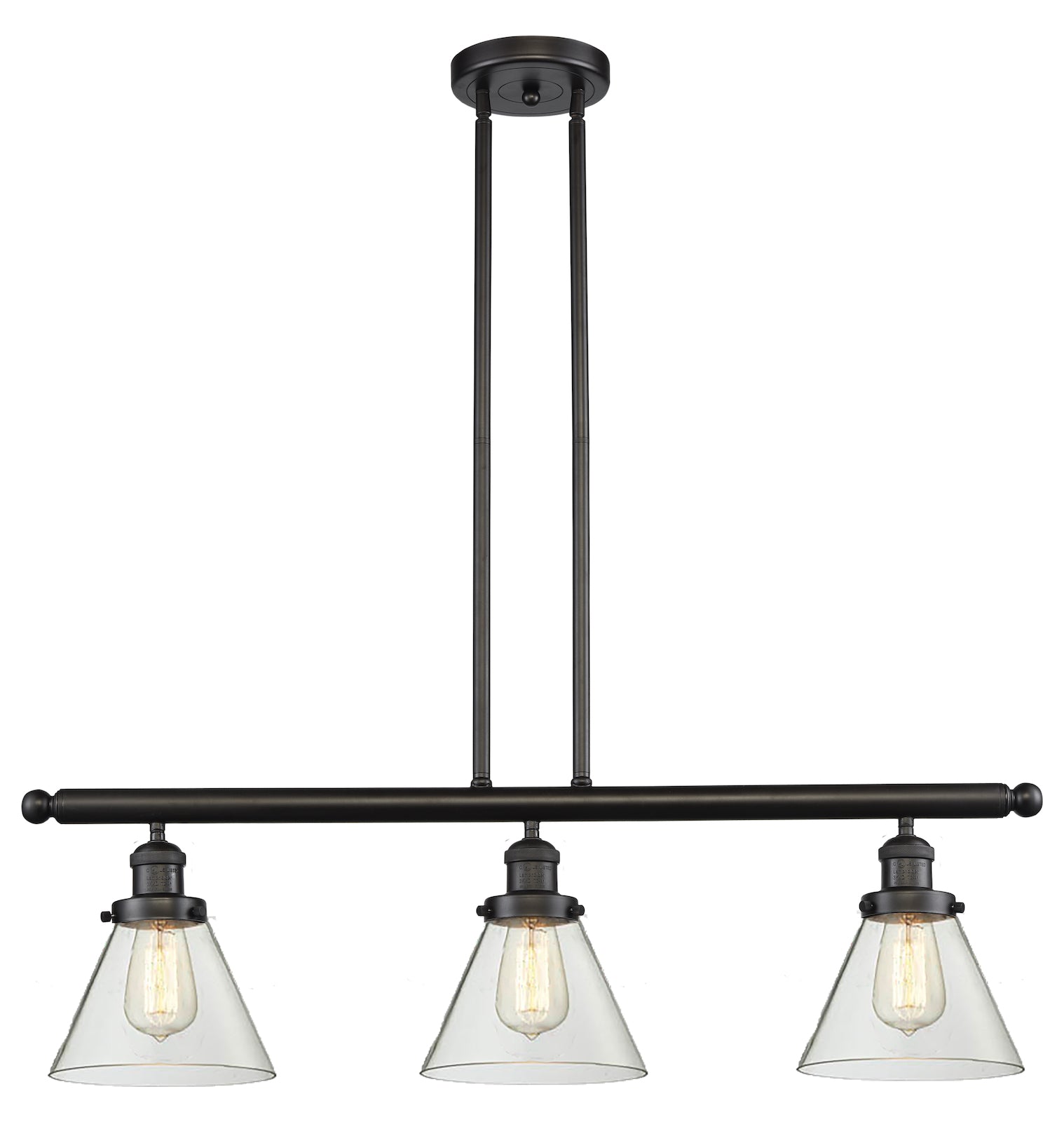 Glass 3 Light Island Adjustable Stem Chandelier by Innovations Lighting