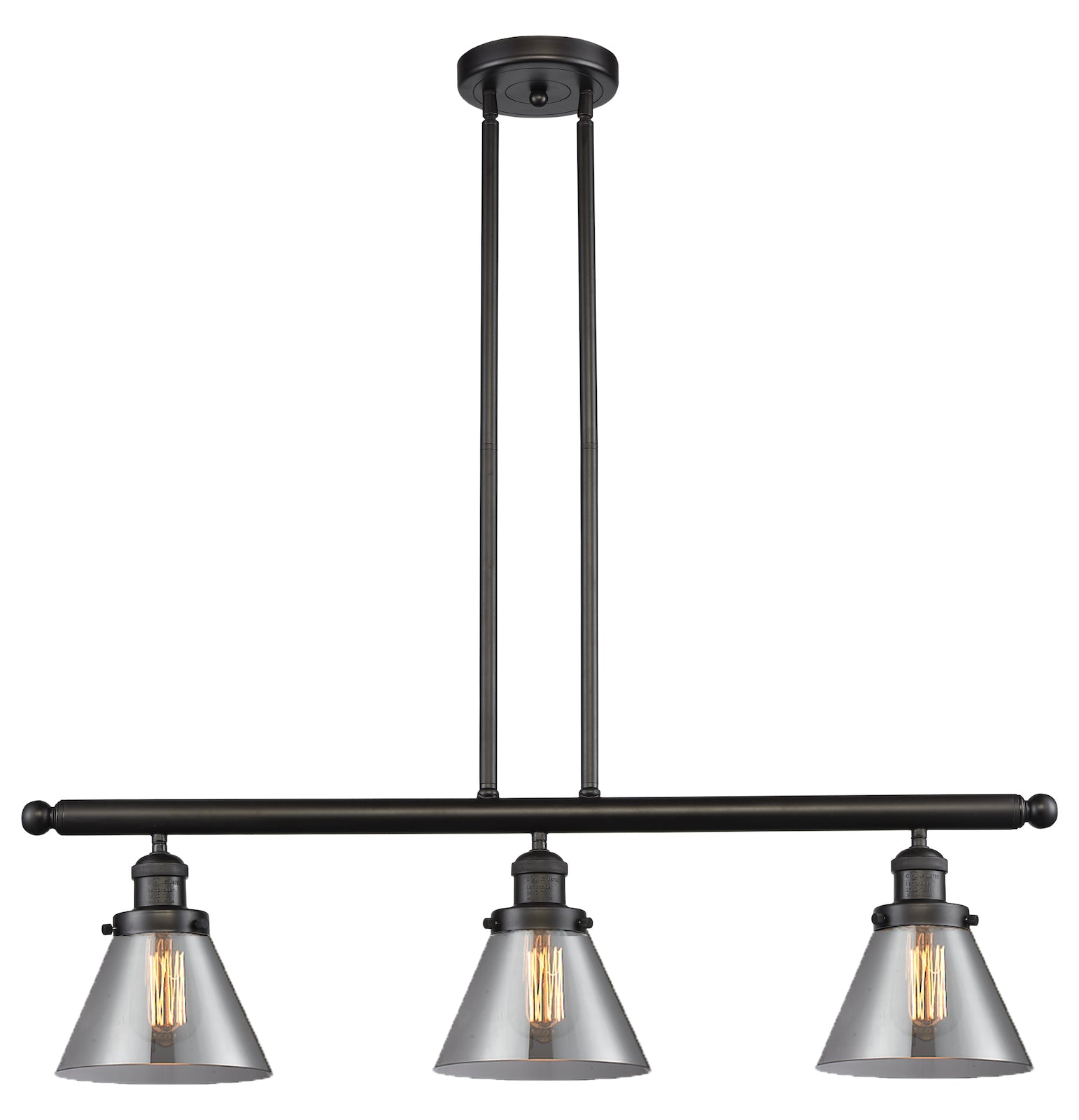 Glass 3 Light Island Adjustable Stem Chandelier by Innovations Lighting
