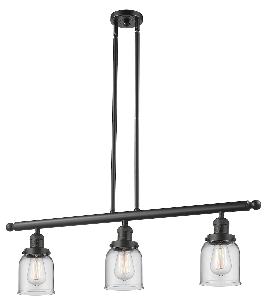 Glass 3 Light Island Adjustable Stem Chandelier by Innovations Lighting