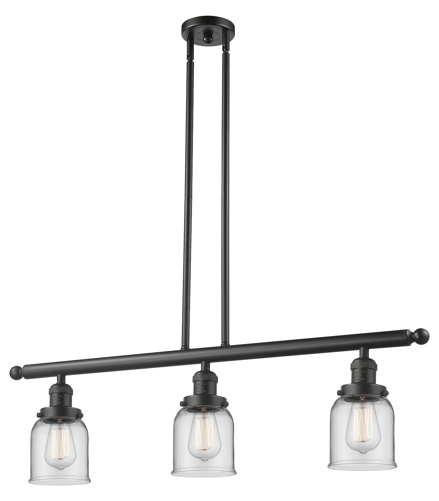 Glass 3 Light Island Adjustable Stem Chandelier by Innovations Lighting