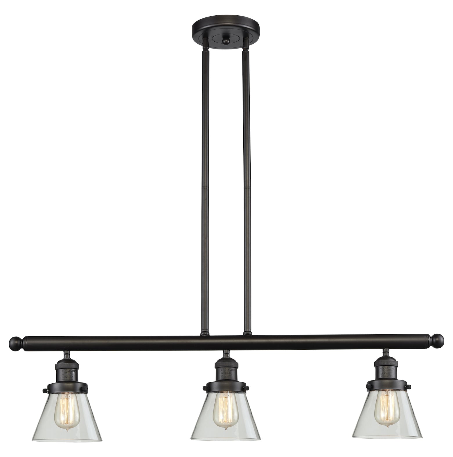 Glass 3 Light Island Adjustable Stem Chandelier by Innovations Lighting