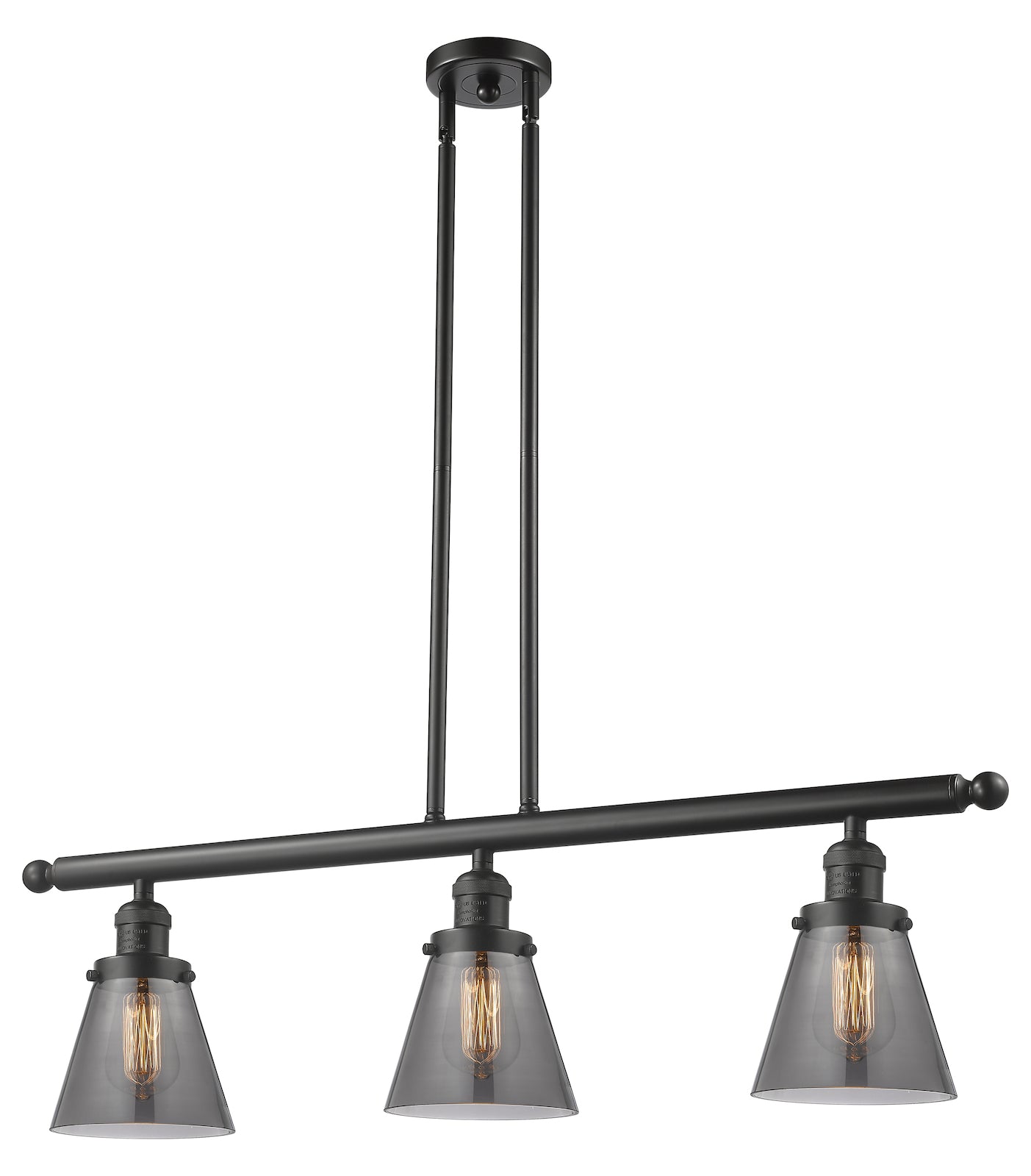 Glass 3 Light Island Adjustable Stem Chandelier by Innovations Lighting