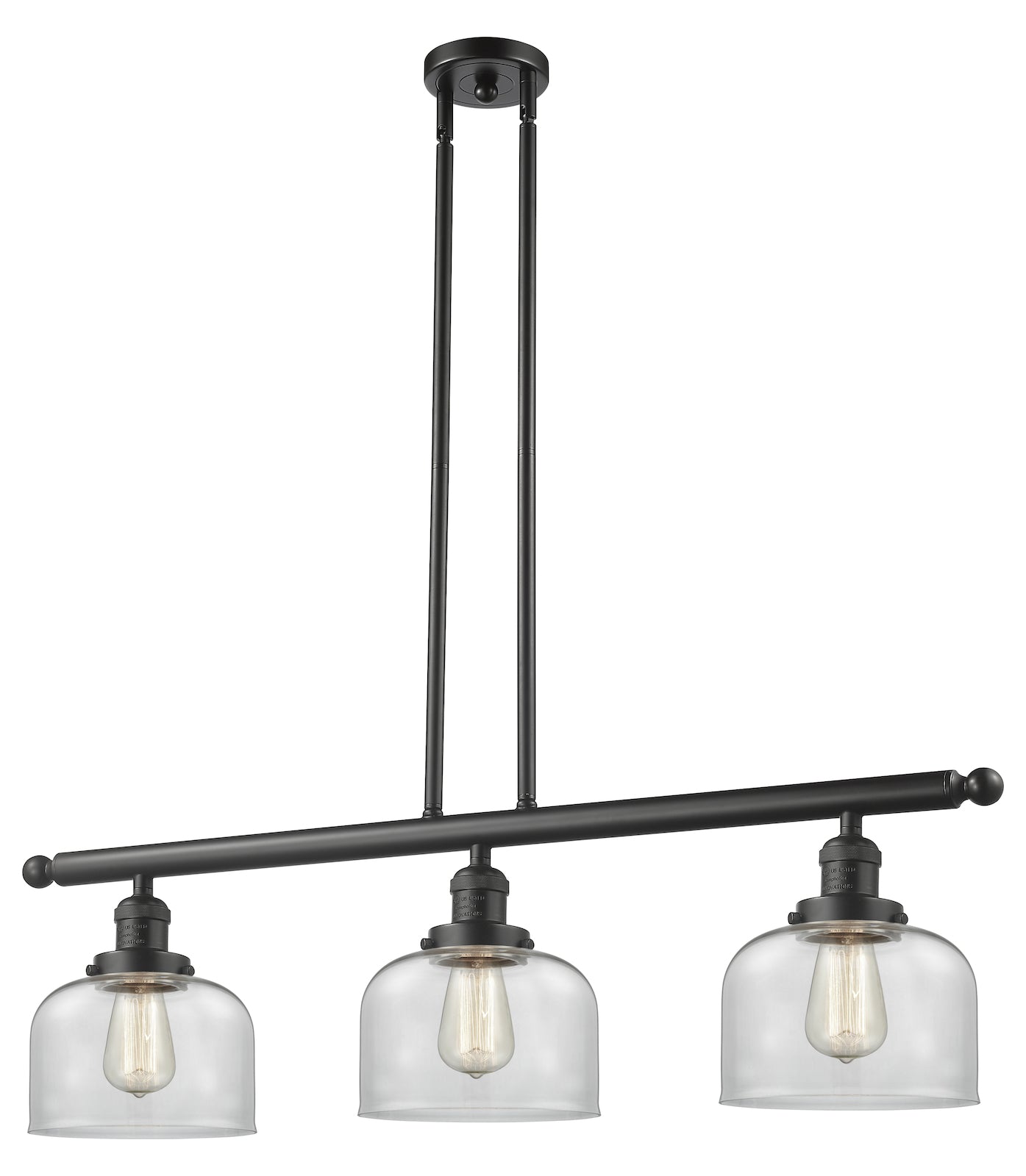 Glass 3 Light Island Adjustable Stem Chandelier by Innovations Lighting