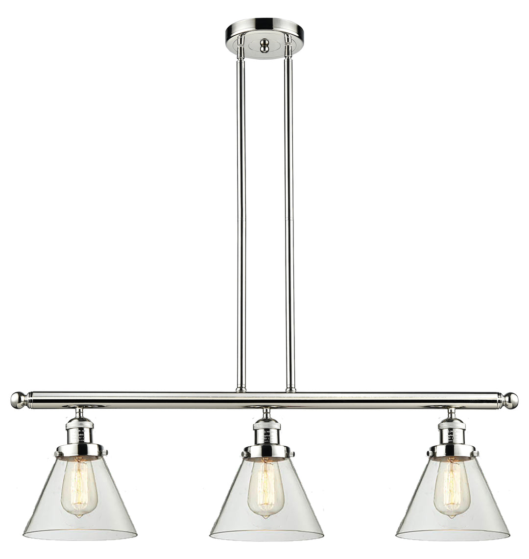 Glass 3 Light Island Adjustable Stem Chandelier by Innovations Lighting