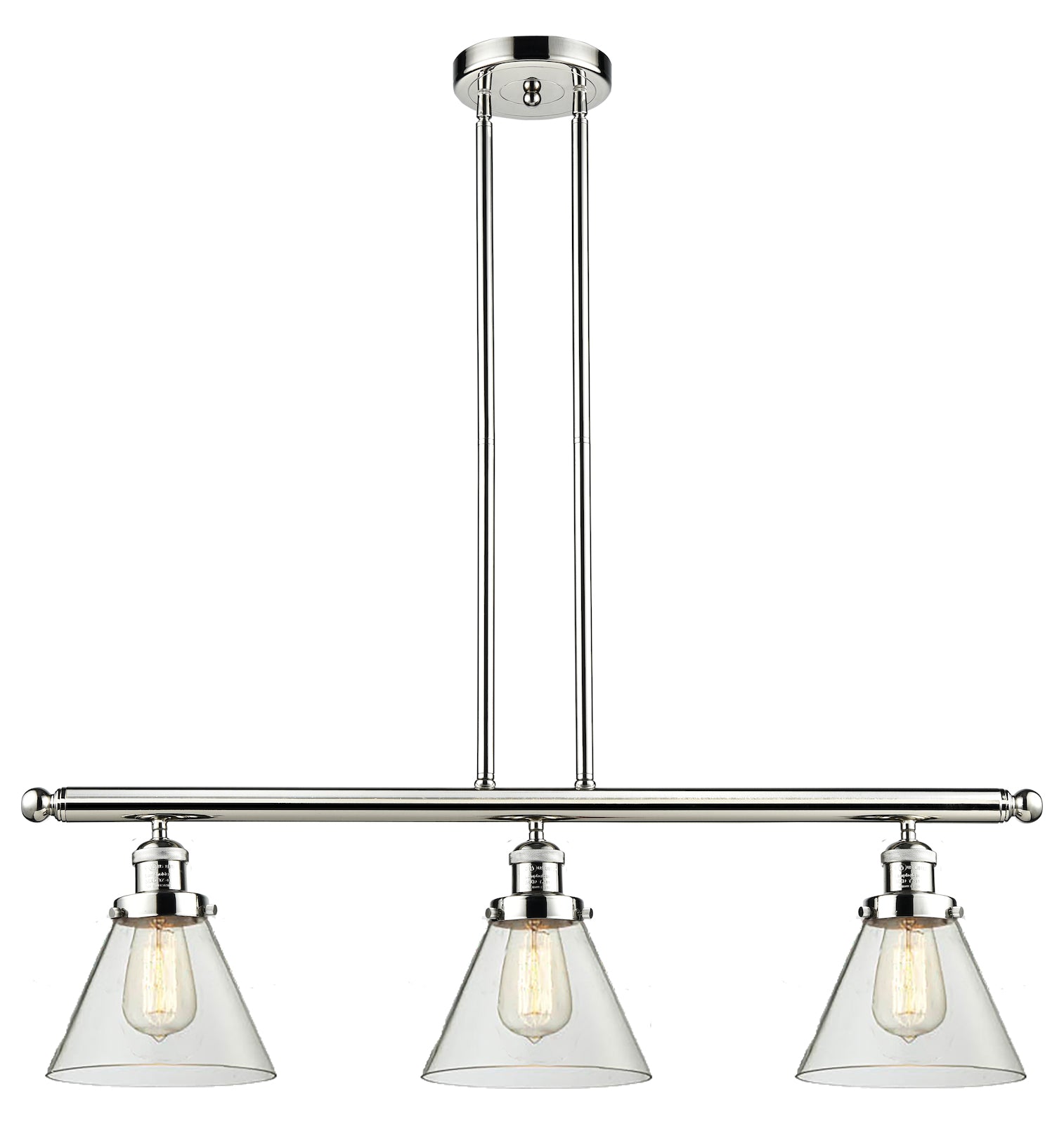 Glass 3 Light Island Adjustable Stem Chandelier by Innovations Lighting