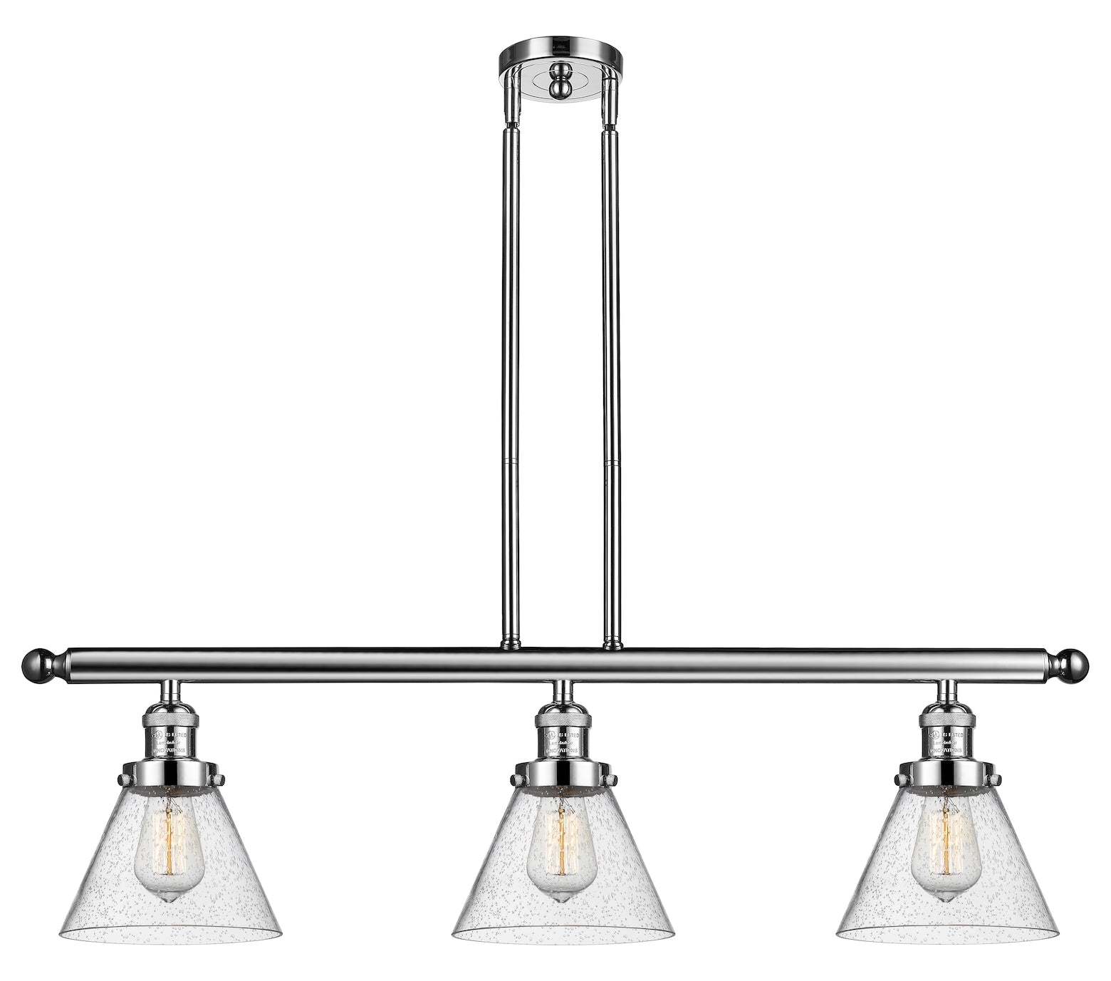 Glass 3 Light Island Adjustable Stem Chandelier by Innovations Lighting