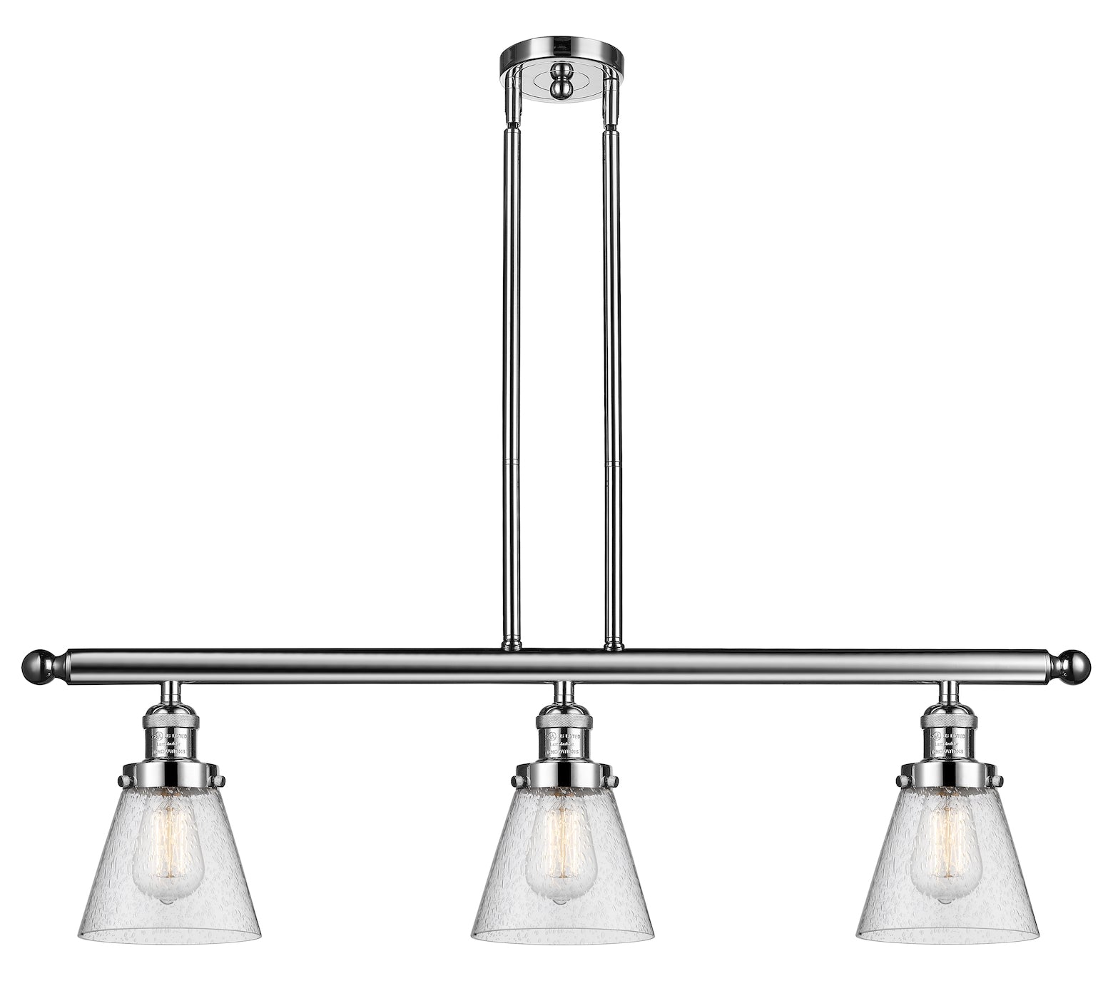 Glass 3 Light Island Adjustable Stem Chandelier by Innovations Lighting