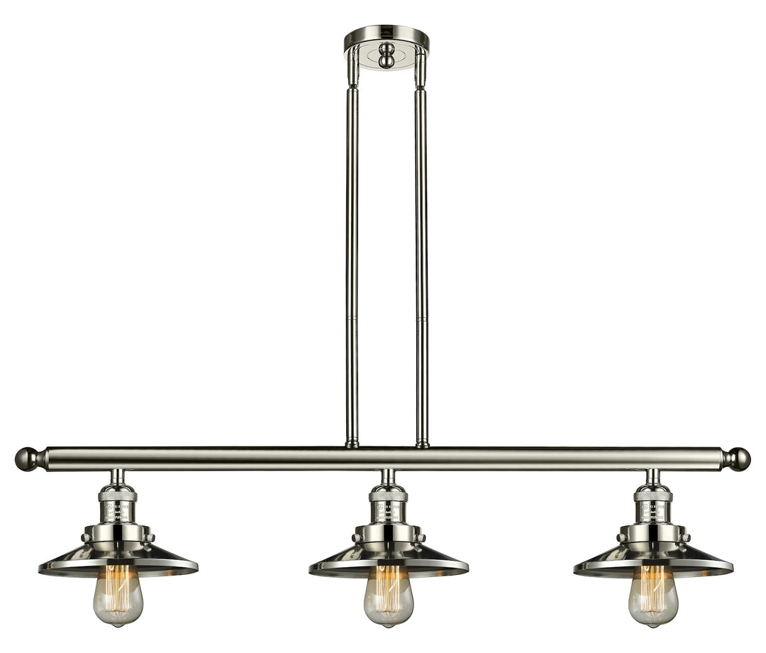 Metal Shade 3 Light Island Adjustable Stem Chandelier by Innovations Lighting