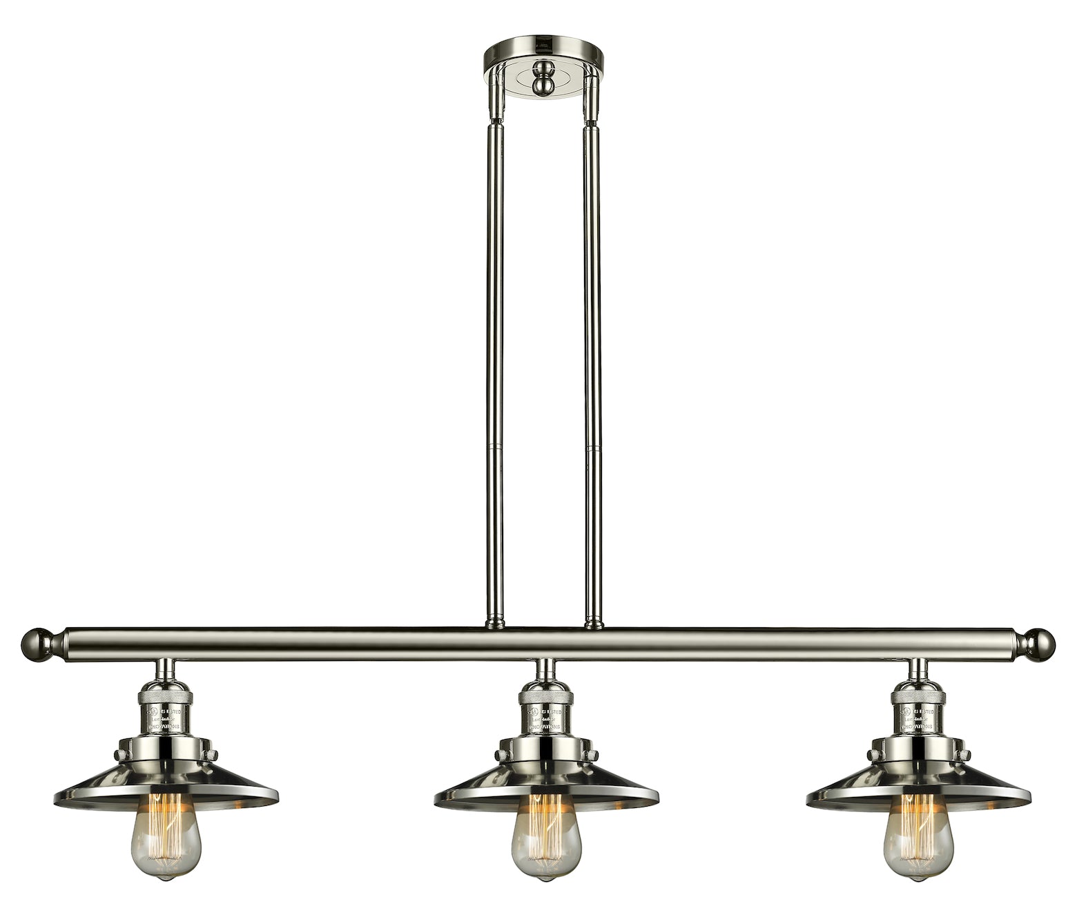 Metal Shade 3 Light Island Adjustable Stem Chandelier by Innovations Lighting