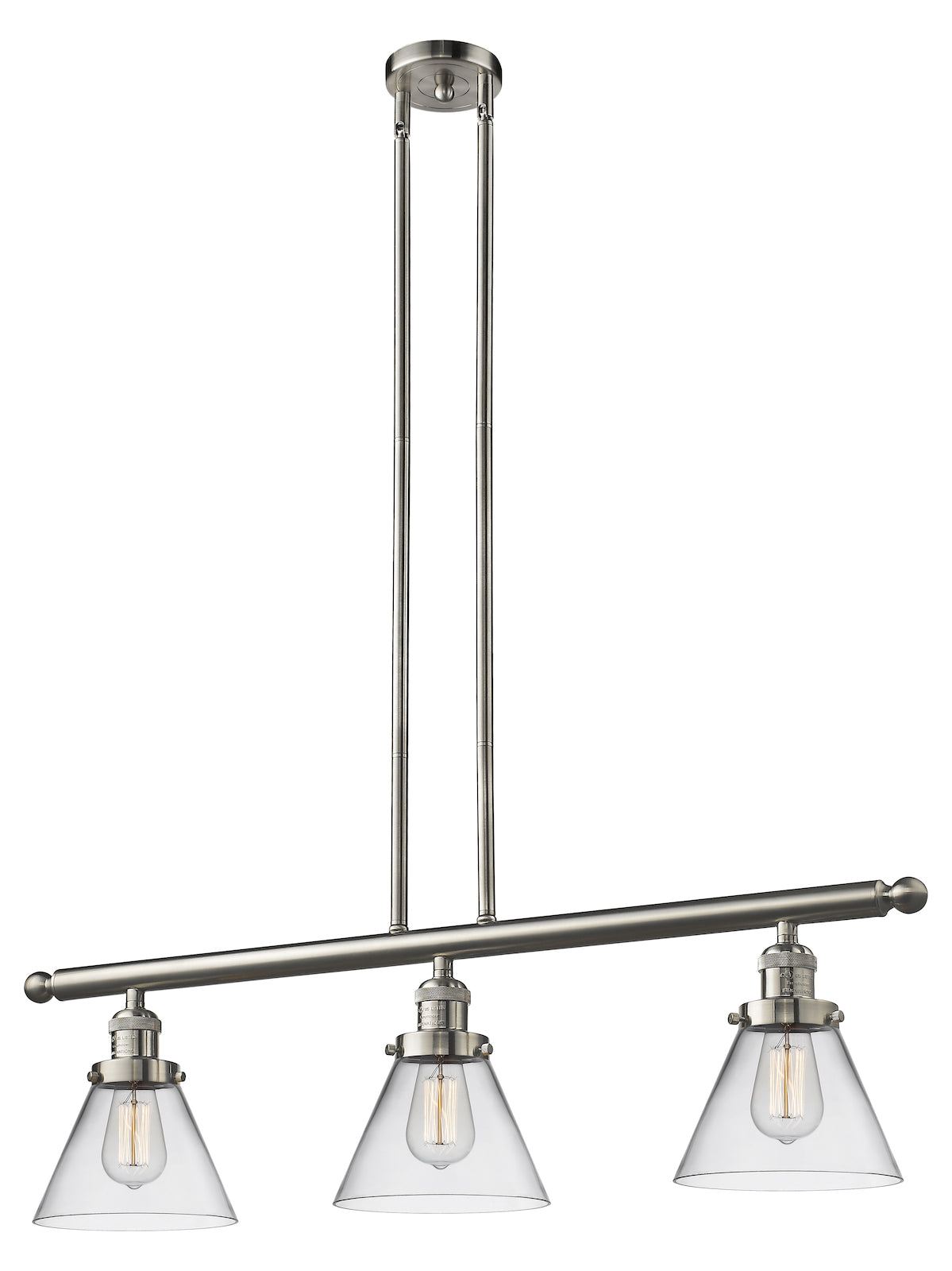 Glass 3 Light Island Adjustable Stem Chandelier by Innovations Lighting