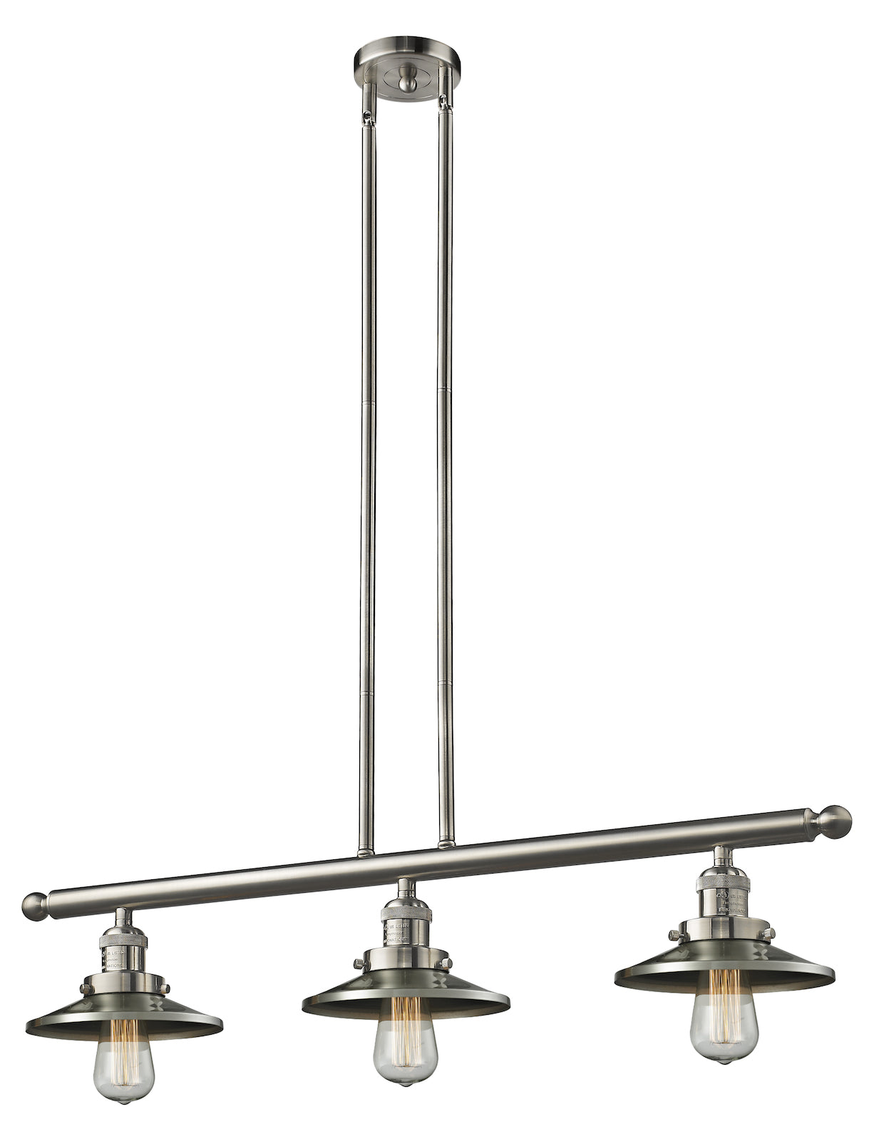 Metal Shade 3 Light Island Adjustable Stem Chandelier by Innovations Lighting