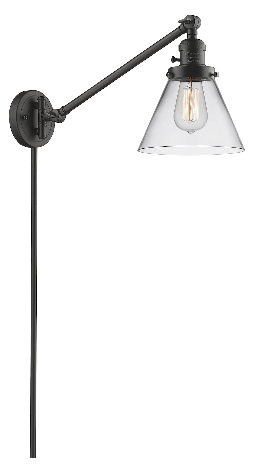 Glass Adjustable Single Swing Arm Portable Wall Sconce by Innovations Lighting