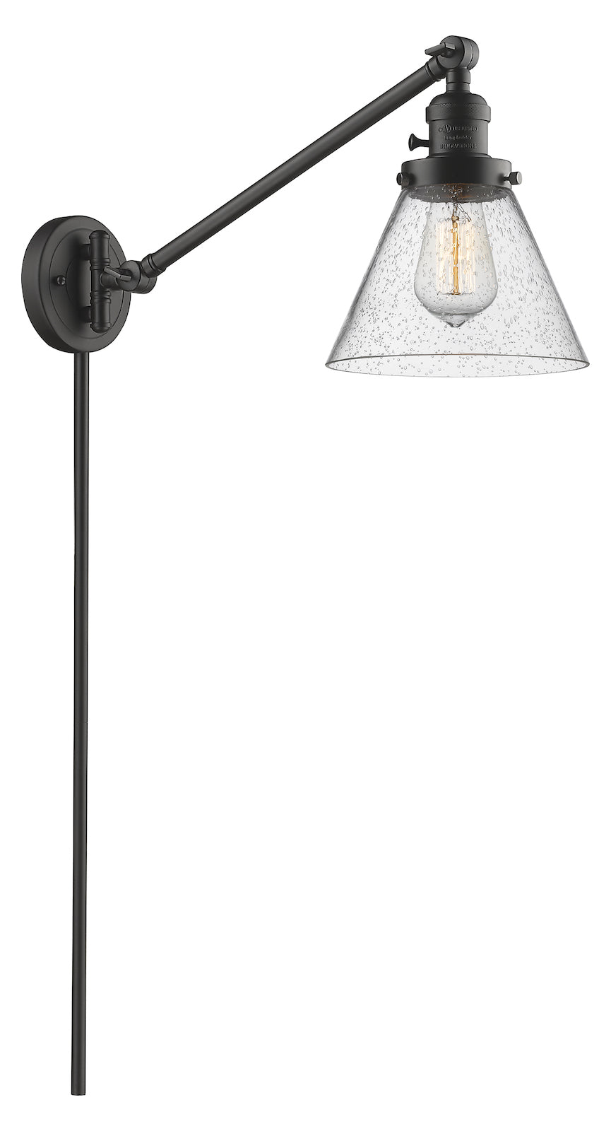 Glass Adjustable Single Swing Arm Portable Wall Sconce by Innovations Lighting