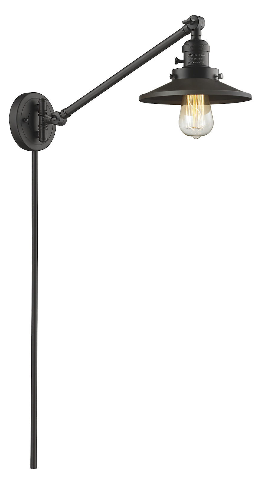Metal Shade Adjustable Single Swing Arm Portable Wall Sconce by Innovations Lighting